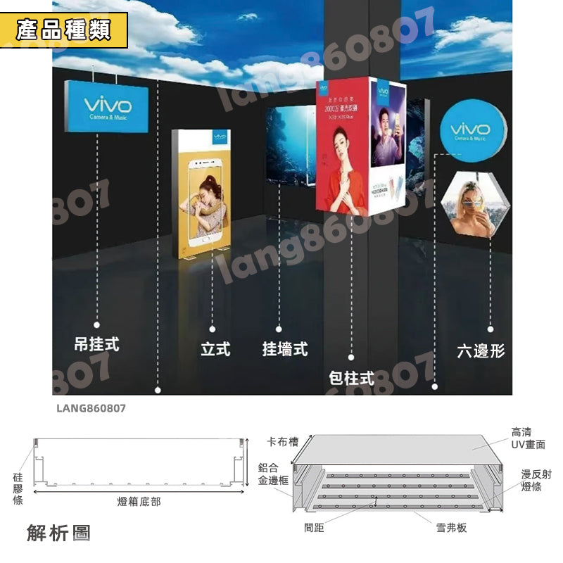 台灣訂製無邊框卡布燈箱｜可印 LOGO 圖案 LED 軟膜發光 店鋪招牌廣告燈箱