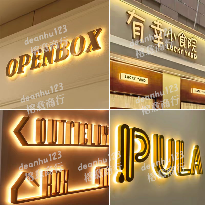台灣訂製發光字迷你字招牌  戶外防水防曬耐用 UV 噴繪 LED 節能燈珠 鋁合金邊框便攜組裝勻光不刺眼商業廣告燈箱