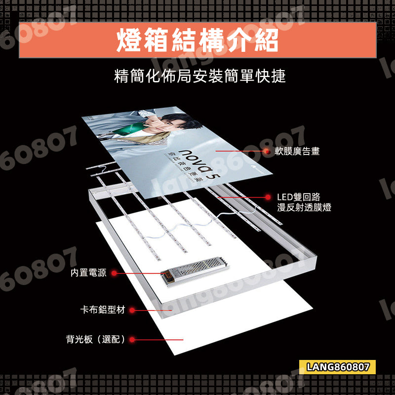 台灣訂製無邊框卡布燈箱｜可印 LOGO 圖案 LED 軟膜發光 店鋪招牌廣告燈箱